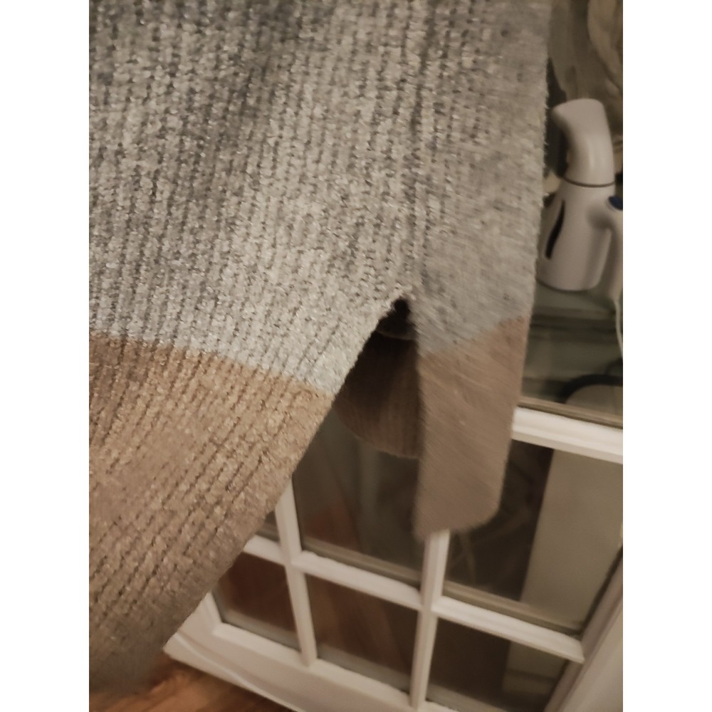 LOFT L/XL Colorblock Long Sweater Vest Open Front Cardigan Pockets Oversized - Picture 5 of 7